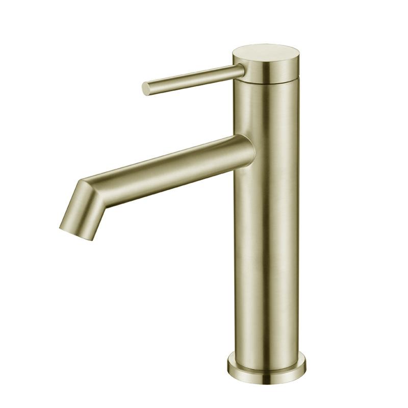 Black Bathroom Hot And Cold Mixed Water Basin Faucet 304 Stainless Steel Drawing Gold Deck Mounted Mixer Sink Tap Crane