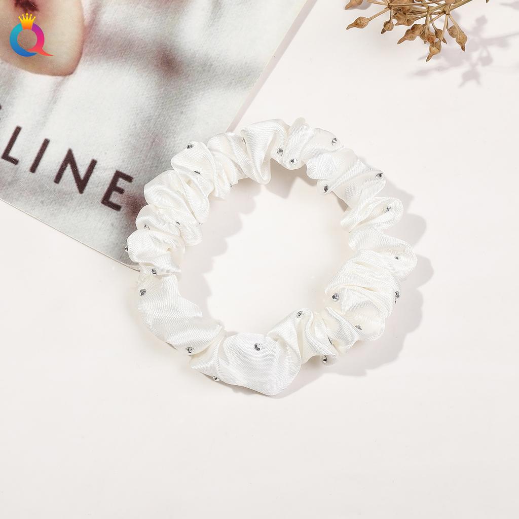 Satin Großes Scrunchie Einfarbig Kordelfarbe Dinza Pferdeschwanz Kugel Haargummi