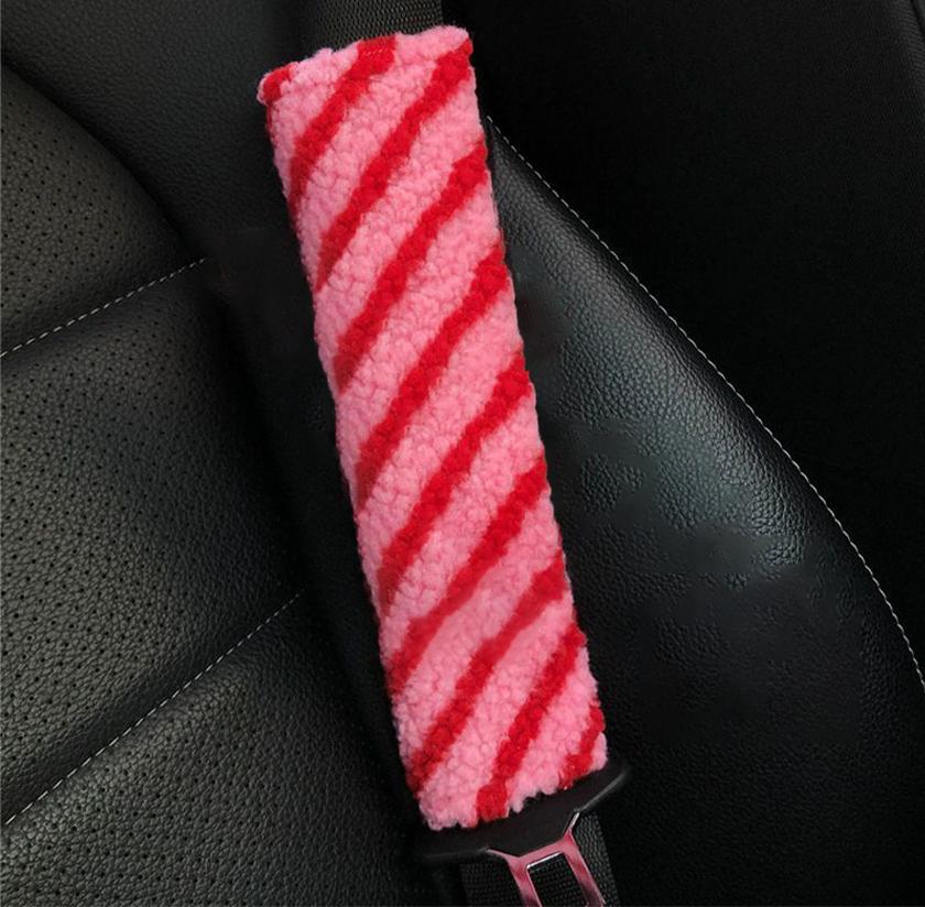 1pc Car Seat Belt Shoulder Protector Diagonal Lamb Wool Seat Belt Protector Cartoon Soft And Comfortable