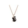 Swan Swan Pattern Pendant Necklace Women's Black 5678046