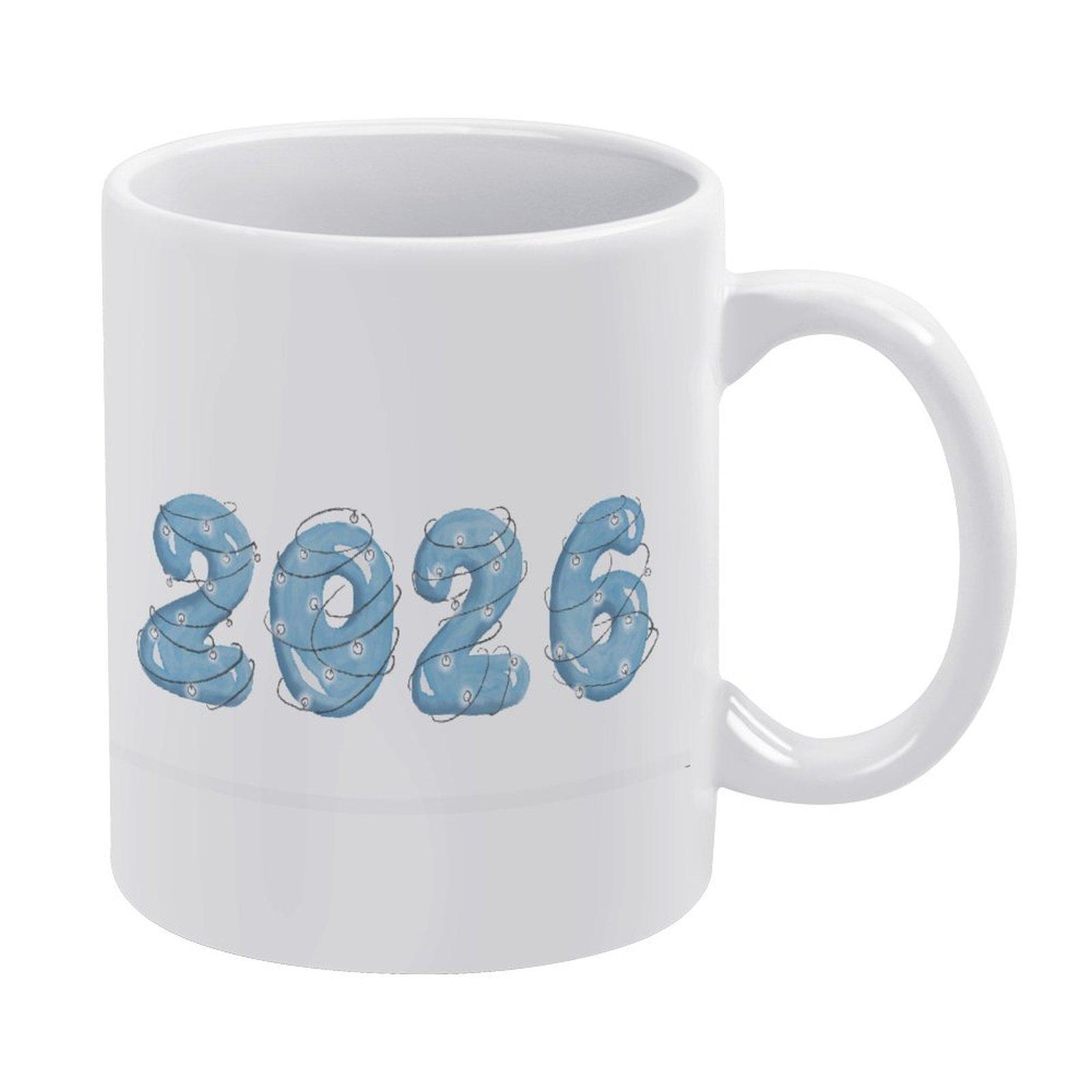 

1 Pack 11oz Printed Coffee Mug With Double-Sided Design Made For Everyday Use And A Charming Choice For Sharing Warm Gifts For Celebrations белый