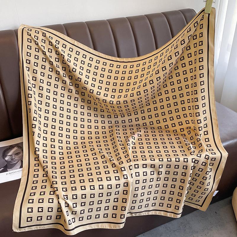 

Новый весенне-осенний стиль Модный твиловый большой квадратный шарф для женского шелкового шарфа Двусторонний шарф-шаль Внешне декоративный шарф 90*90cm