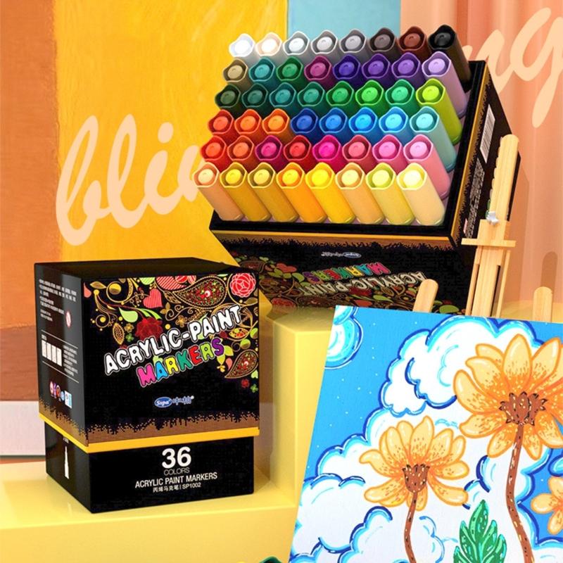 Pennarello Acrilico Penna Pittura Resistente all'Acqua Colori Assortiti Pennarello Acrilico per Pittura su Carta Ceramica Legno Vetro Tela
