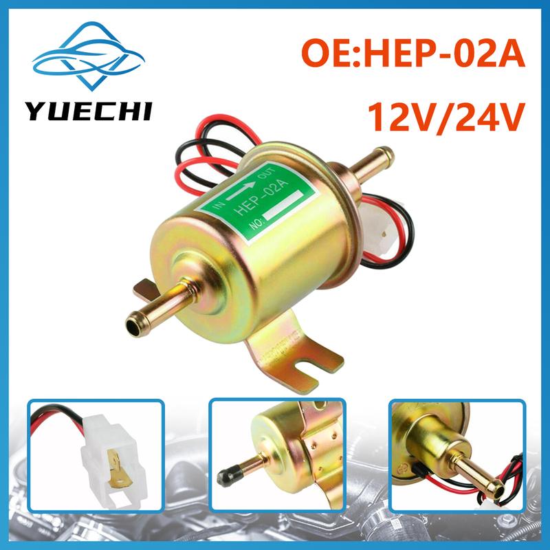 12V/24V Universal Electric Fuel Pump Low Pressure Bolt Fixing Wire Diesel Petrol HEP-02A For Car Carburetor Motorcycle ATV