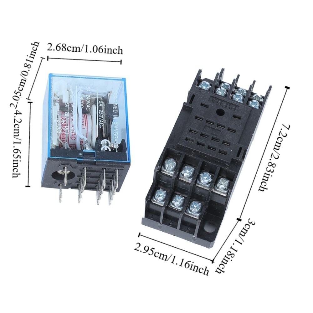 Power Control MY4NJ HH54P MY4NJ Relay with Base 14Pin Small Relay 5A DC12V DC24V AC220V 14Pins Relay DIN Rail Mounting