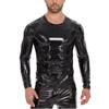 Product, European and American men's PVC high-brightness patent leather jacket, sexy slim leather jacket, no odor, accurate size