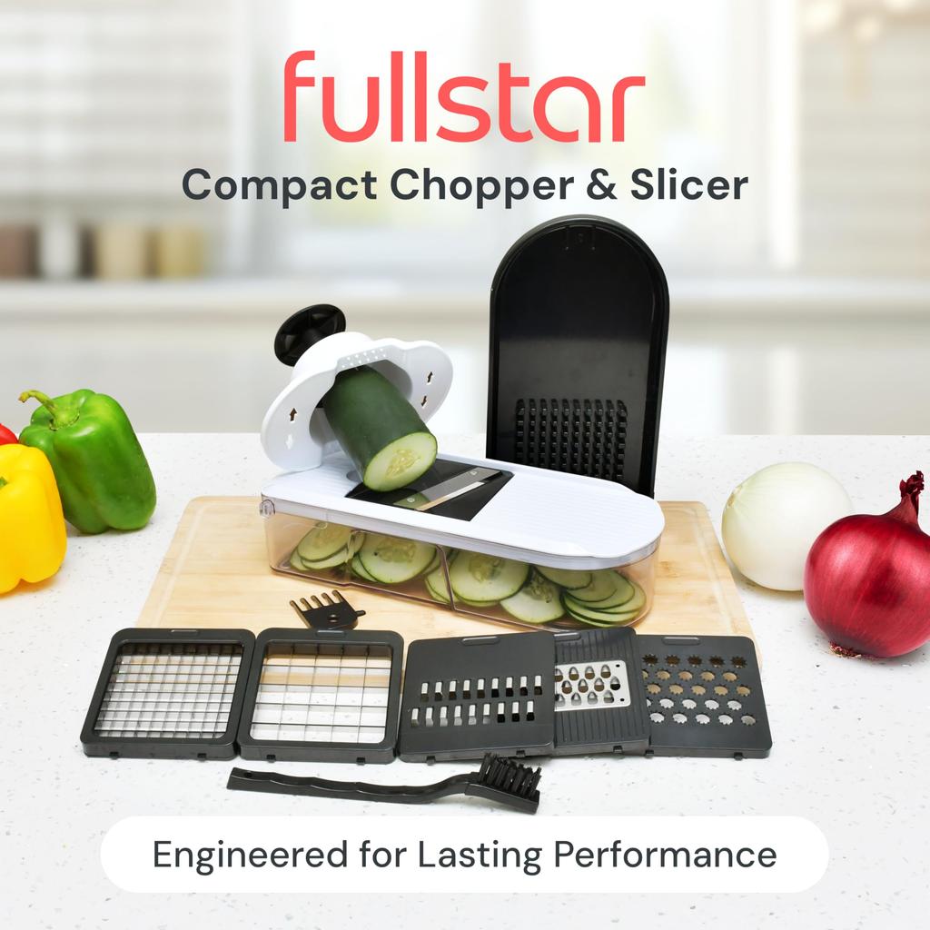 Fullstar Kitchen Mandoline Slicer Vegetable Vegetable Fruit Slicer and Cutter with Kitchen Gadgets Home Essentials - Chopper, Onion, Potato, Food,