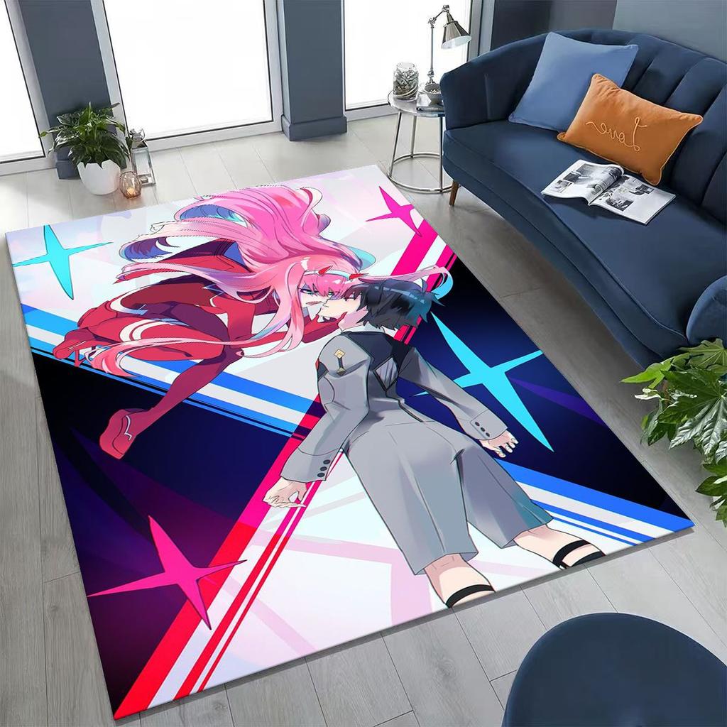 002 Zero Two DARLING in FRANXX Sexy Girl Cartoon Carpet Rug for Bedroom Living Room Sofa Home Doormat Decor,Non-slip Floor Mat