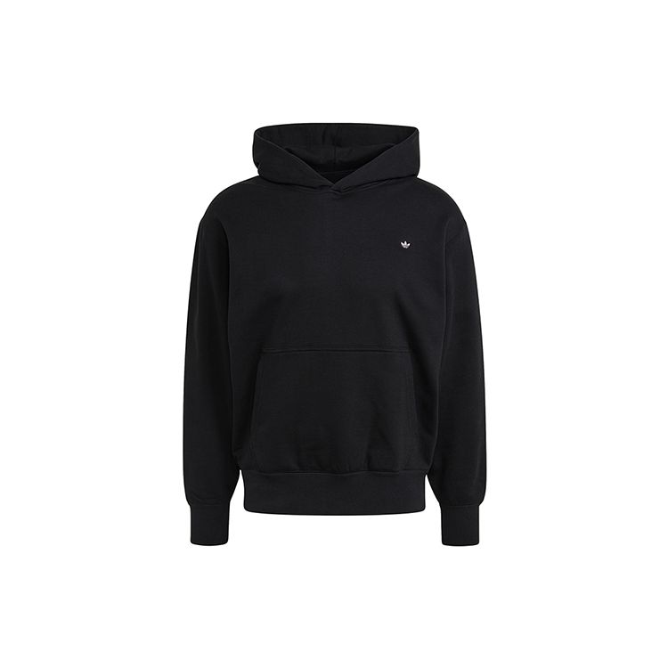 adidas Originals Black Men s Loose Fit Hooded Pullover Sweatshirt GN3384 XS
