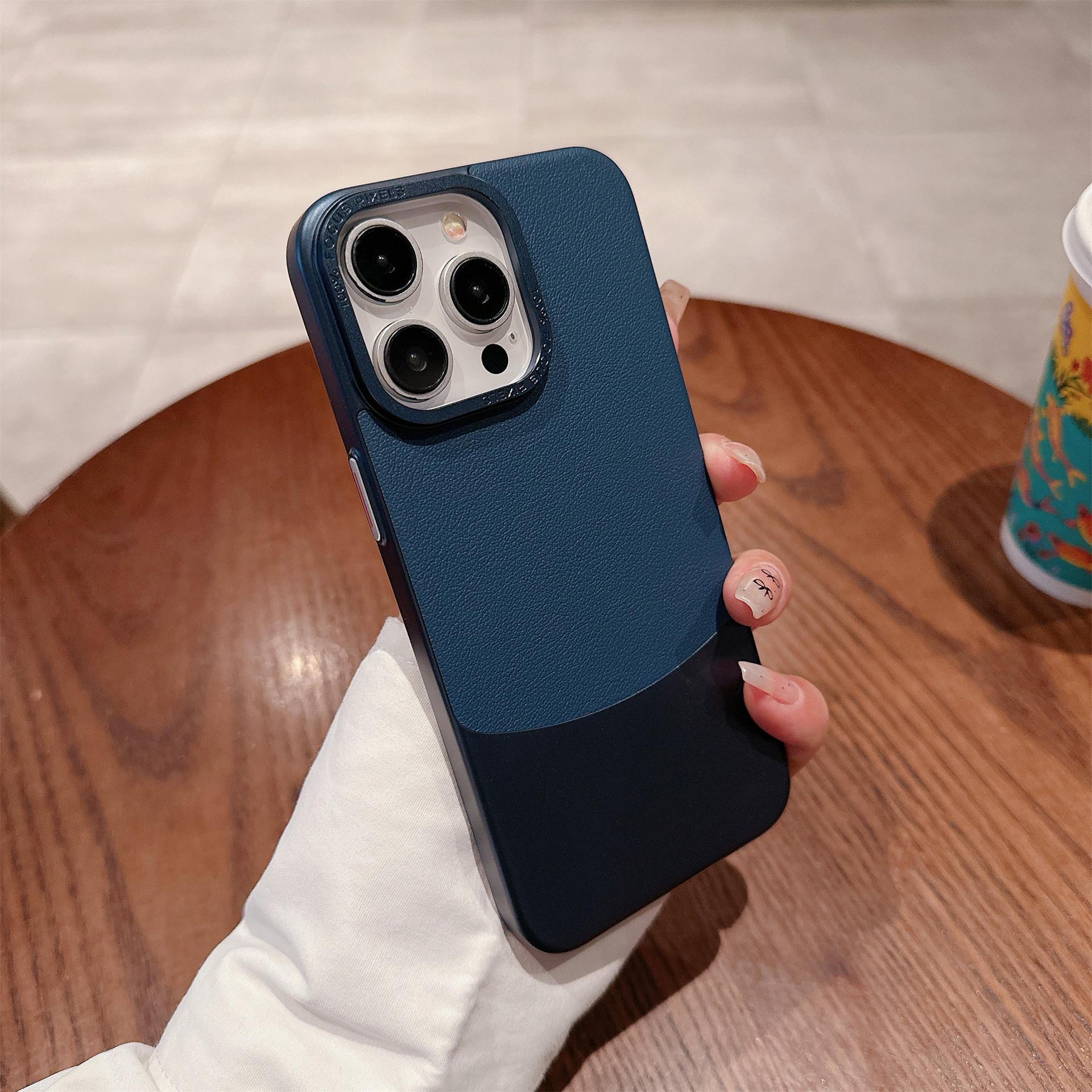 

Роскошный металлический чехол для iPhone 15 с кожаными вставками — подходит для Apple 14, 13 Pro Max, 12. Жесткий корпус для максимальной защиты. iPhone 13 Pro