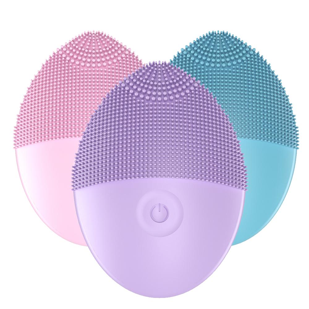 Electric Facial Cleansing Brush Silicone Ultrasonic Vibration Face Cleanser Deep Pores Blackhead Cleaning Instrument Tools