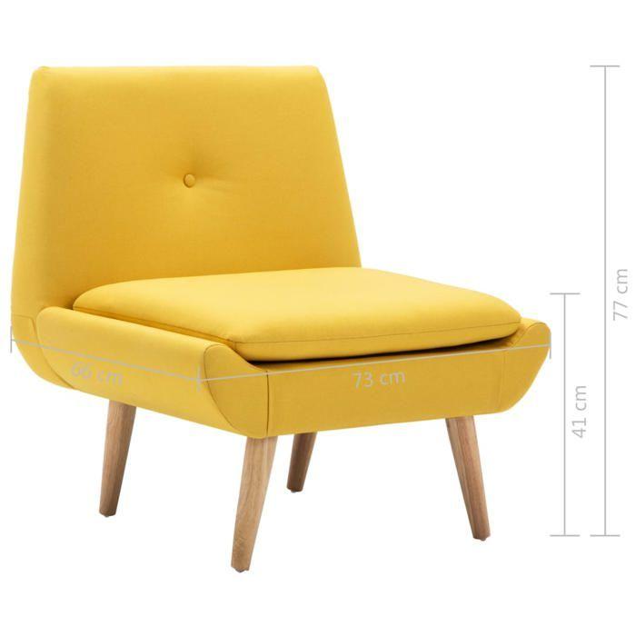 VidaXL Fauteuil sans Accoudoirs Revêtement Tissu Jaune Chaise Canapé de Salon 246986