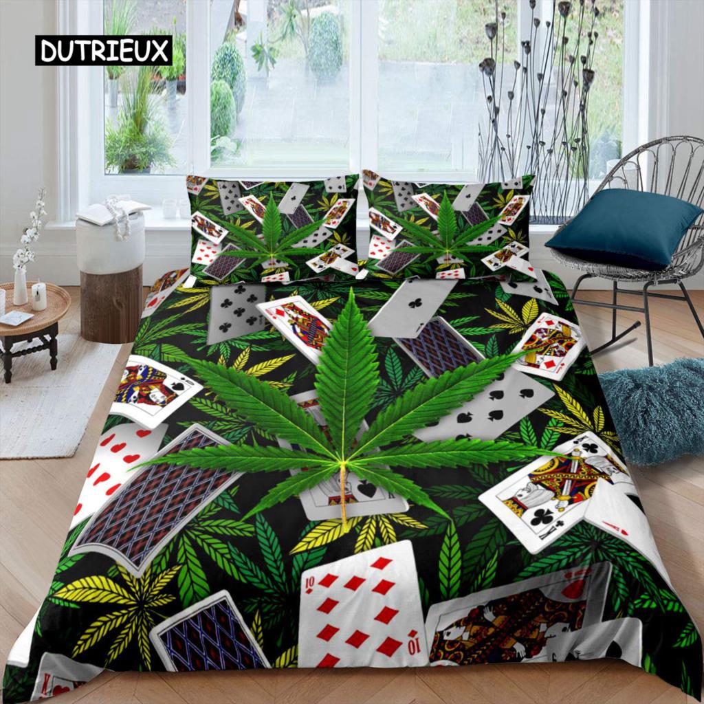 Poker King Queen Duvet Cover Modern Card Game Bedding Set Gamer Playing Comforter Cover Gambling Athletics Polyester Quilt Cover