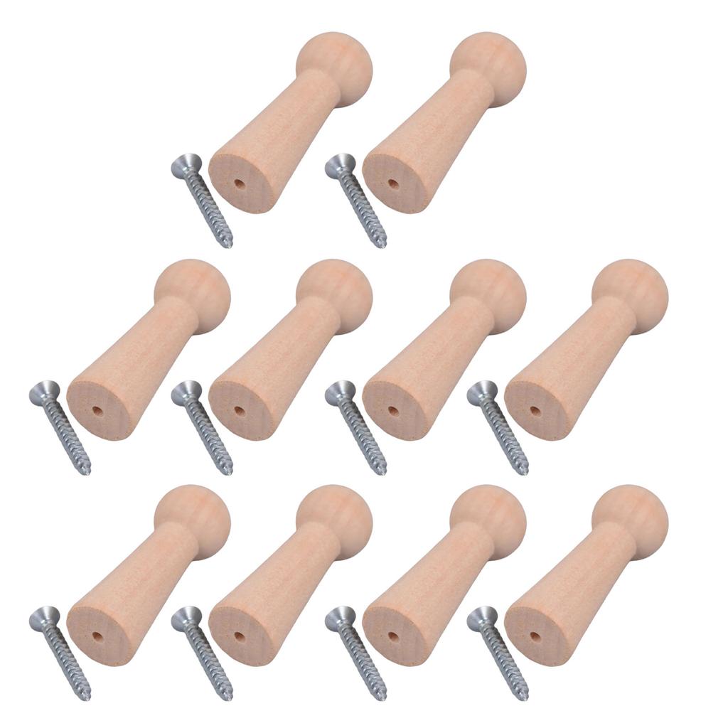 10 ks Přenosné Pevné Dřevěné Kolíčky na Třepání Samolepicí Háček Pohodlné na Ručníky Kabáty a Tašky v Koupelně nebo Kuchyni