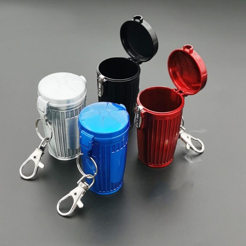 Convenient Metal Travel Ashtray With Secure Lid Creative Portable Ashtray Ashes Holder SpillProof for Outdoor Indoor Use