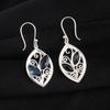 London Blue Topaz Gemstone Sterling Silver Handmade Earring 1.2", Elegant Silver Earring For Mother/Wife, Topaz Gemstone Earring CE-24-6