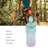 Sports Water Bottle 2000ml Gradient Frosted   Water Bottle with Handle Straw Silicone Hose Water Bottle for Running