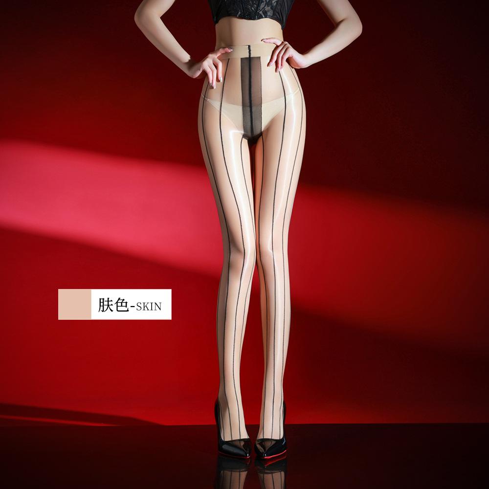 Glossy Suspender Sheer Stockings, Detachable Thigh-High Pantyhose for Women