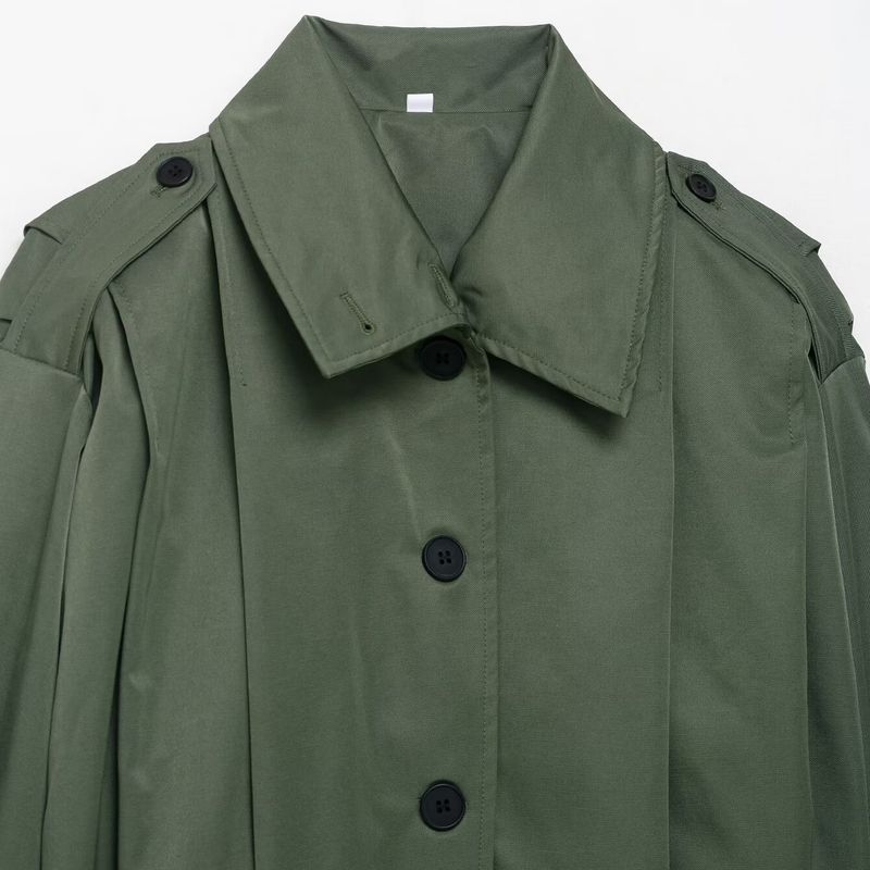 Kaslead New Women Clothes Western Style Fashion Pocket Pleated Strap Decoration Outerwear 8091427 717