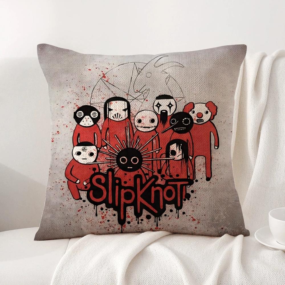 Band S-Slipknot Cushion Cover Summer Coolness Linen Fabric Double-Sided Printing Pillow Case Sofa Home Decor Gift