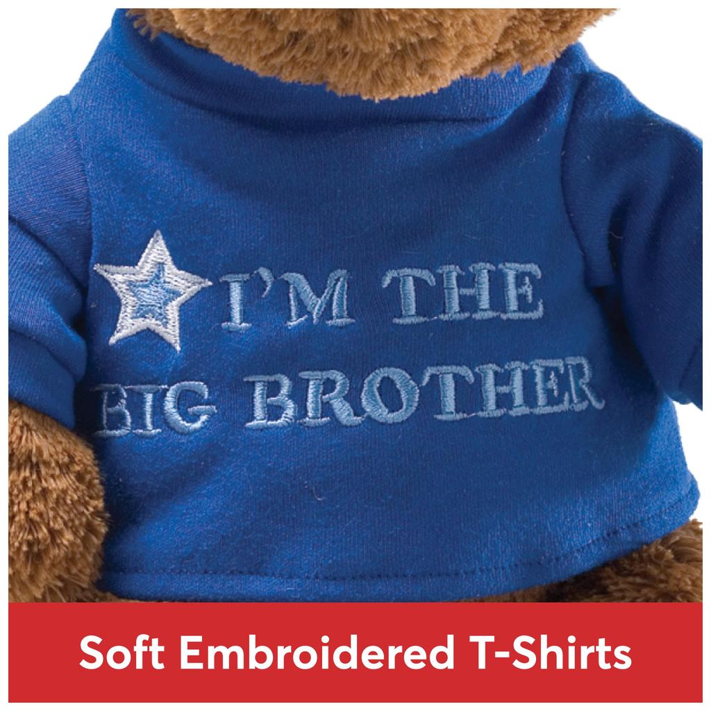 GUND The Big Brother Teddy Bear Plush Toy Blue I'm T-Shirt 12"