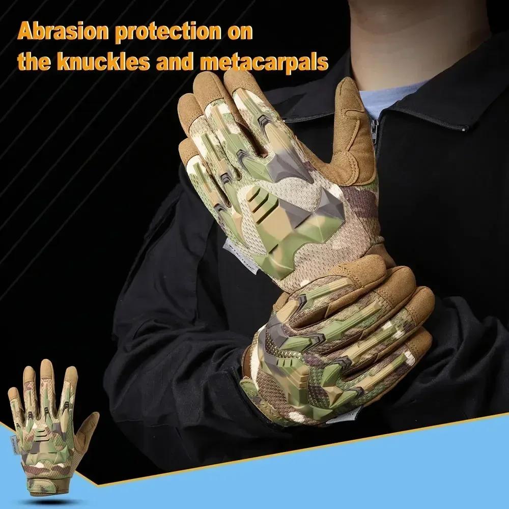 Camo Gloves Men Outdoor Hunting Hiking Climbing Sports Camping Combat Anti-skid Cycling Bike Full Finger Mittens Women