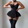 European and American New Pure Desire Sexy Underwear Steel Ring Suspender Mesh Bow Pajamas