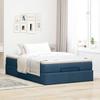 Cadre de lit avec matelas - Maison Exclusive - Tissu bleu - 120x200 cm - Coffre hydraulique