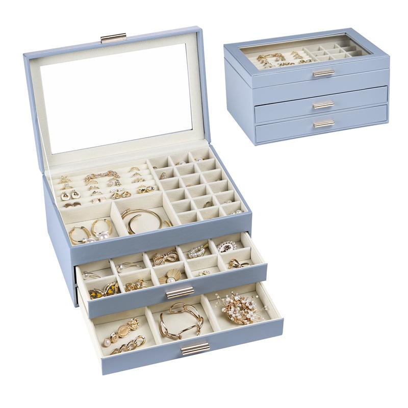 

Jewelry Box Premium Transparent Multi-layer Necklace Stud Earrings Storage Drawer Large Capacity Jewelry Storage Box