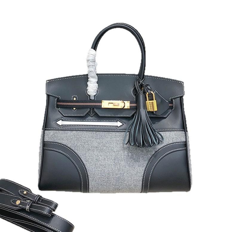 Wysokiej jakości torba filcowa ze skóry bydlęcej wierzchniej warstwy swift skórzana torebka na ramię crossbody vintage damska torba