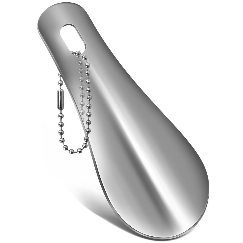 10cm Easy Carry Mini Black Shoehorn Metal Durable Stainless Steel Portable Fashion Key Ring Shoe Horns Accessories Aid Tool