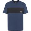 EA7 SS24 Color Block Letter Number Print Spliced Crew Neck Short Sleeve T-Shirt Men Tops Navy-Blue 6DPT47-PJTJZ-1562