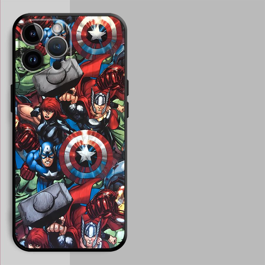 Phone Case for Apple iPhone 14 Air 15 Pro 7 8 13 XR XS MAX 12 11 17 Pro Max 16 Funda Phone Cover Marvel Avengers Captain America