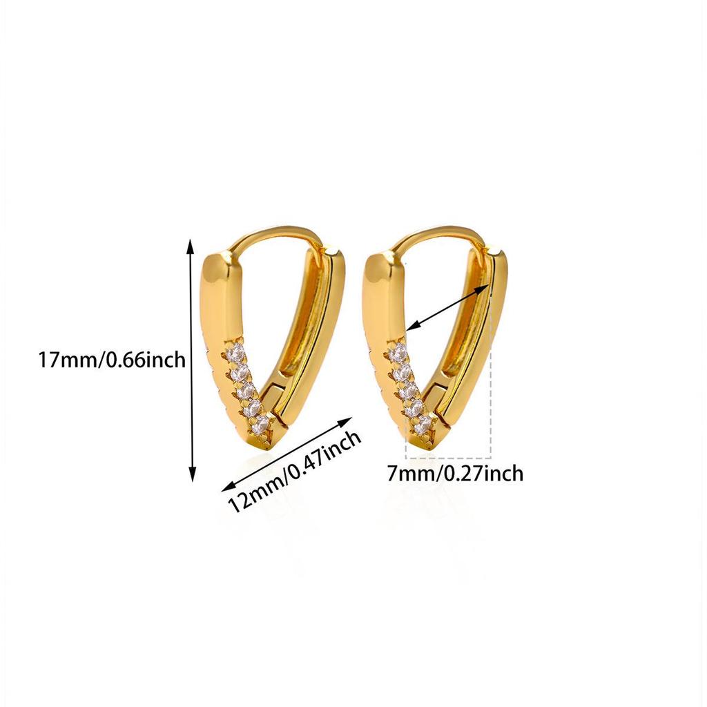 Exquisite Retro Zircon Earrings: European & American Style, Luxurious & Versatile