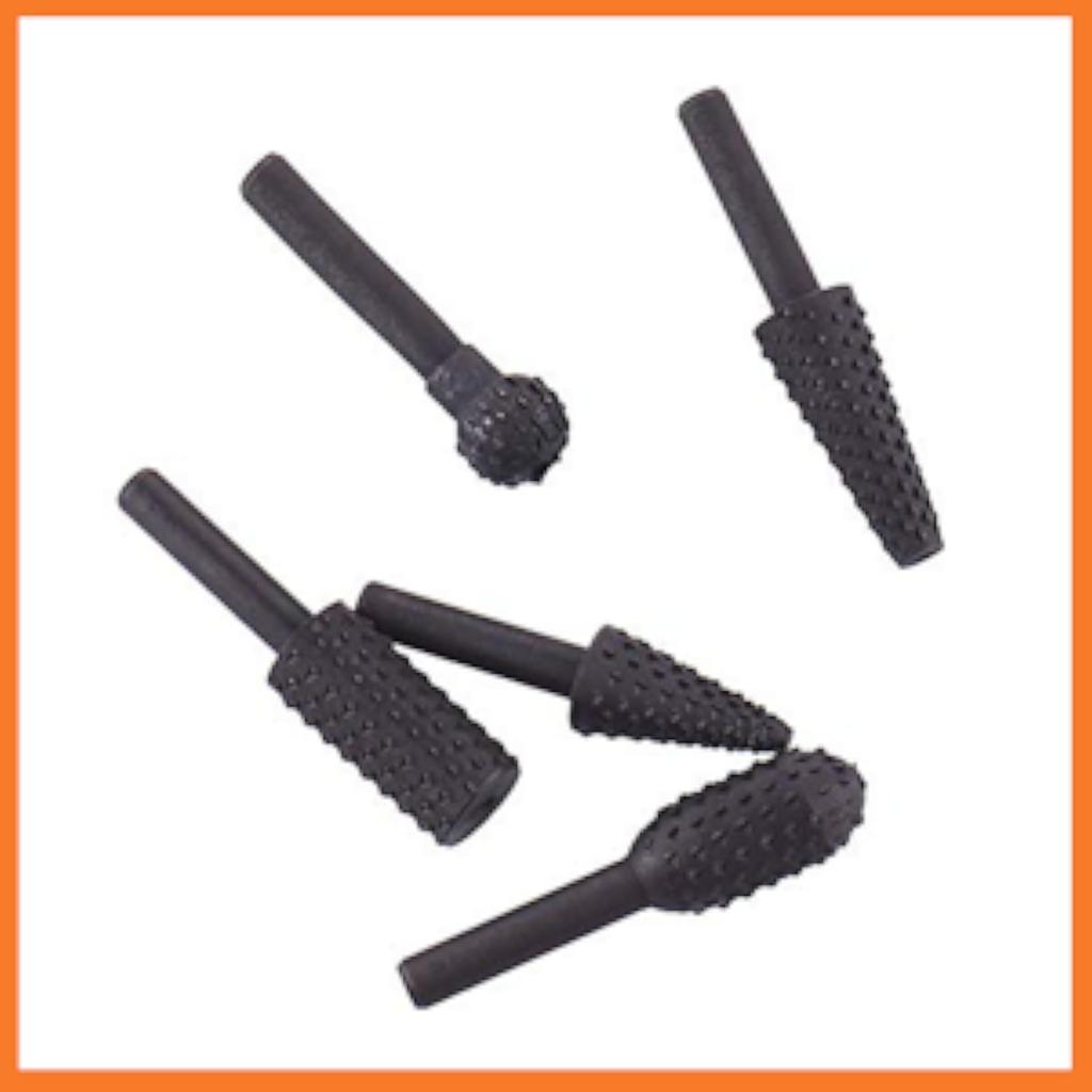 Set burghie rotative Rongon Pilă pentru sculptură în lemn Burghie cu râpă de 5 buc, 1/4" 6mm Putere instrument