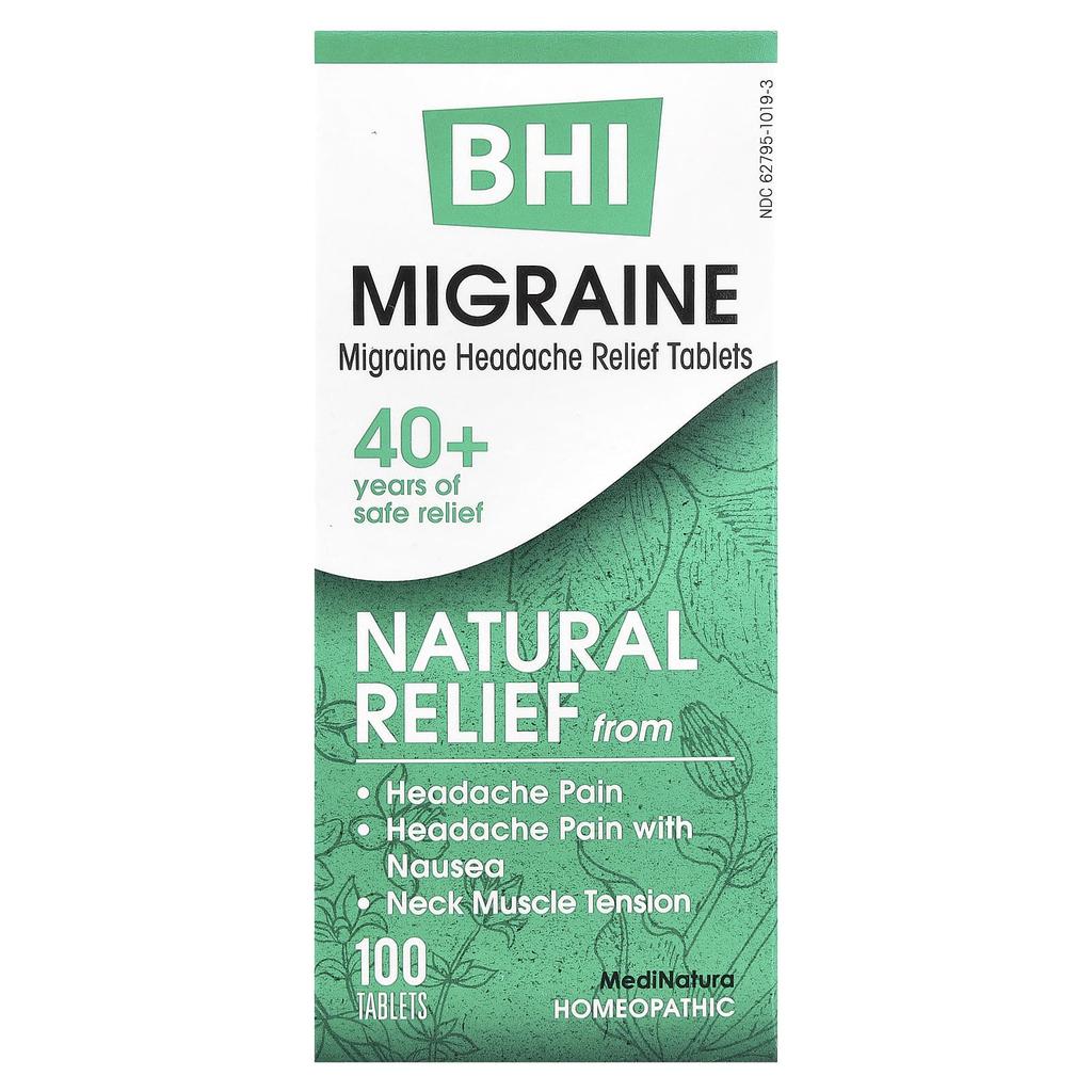 Bhi, Migraine Relief, 100 Tablets