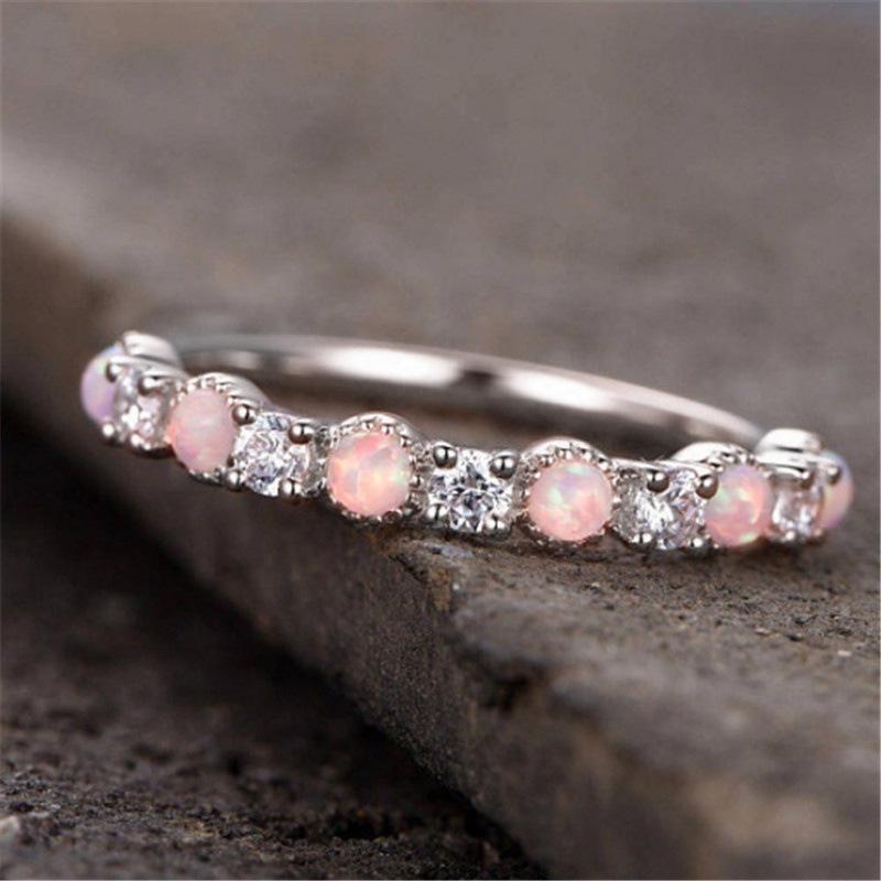 

1pc Inlaid Synthetic Zircon Ring, A Fashionable Wedding Tail Ring 6 срібний