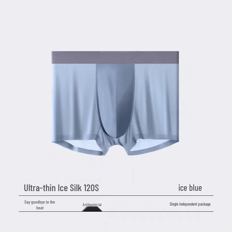 Men's Plus Size Quick-Dry Ice Silk Boxer Briefs - Summer Antibacterial and Breathable.
