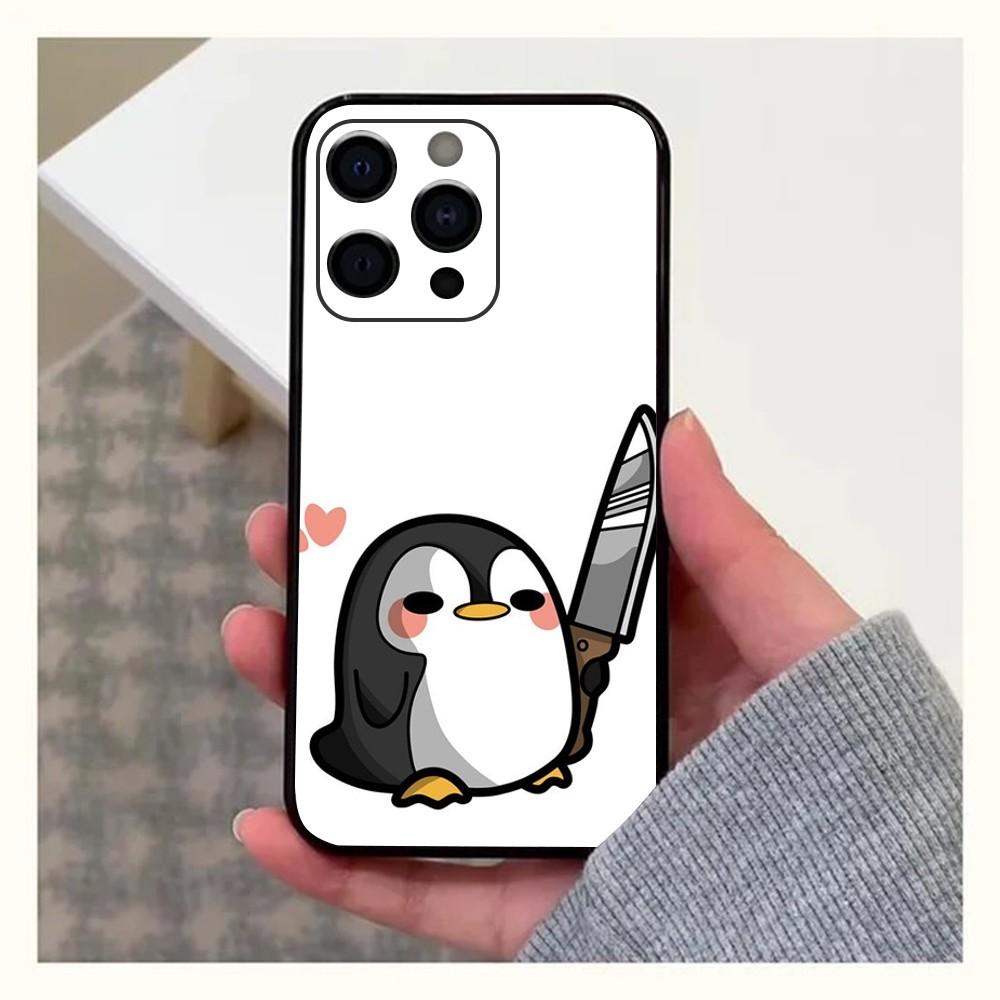Penguin Kawaii Cute Cartoon Phone Case For Apple iPhone 15,14,13,12,11,Pro,X,XS,Max,XR,Plus,Mini Soft Black Cover