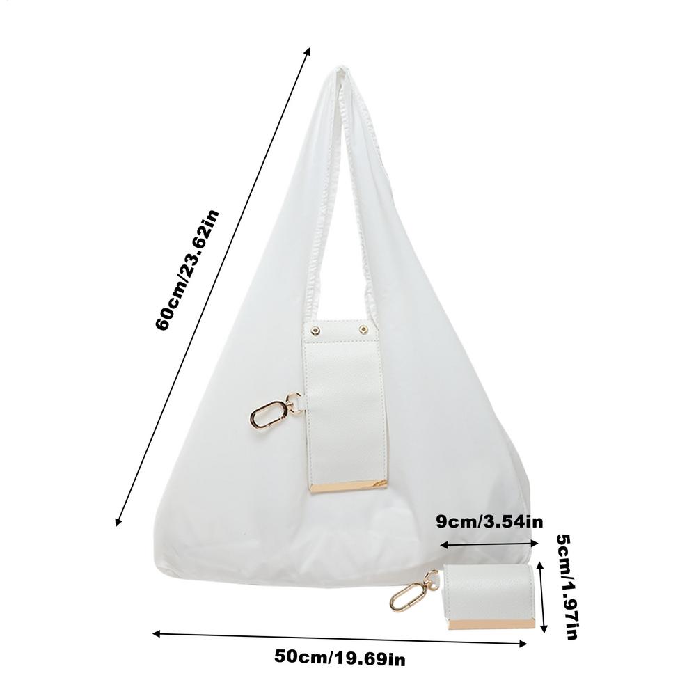 

Tote Bag for Women PU Leather Trendy Purses Lightweight Expandable Key Ring Tote for Students Teachers Travel Outdoor School білий