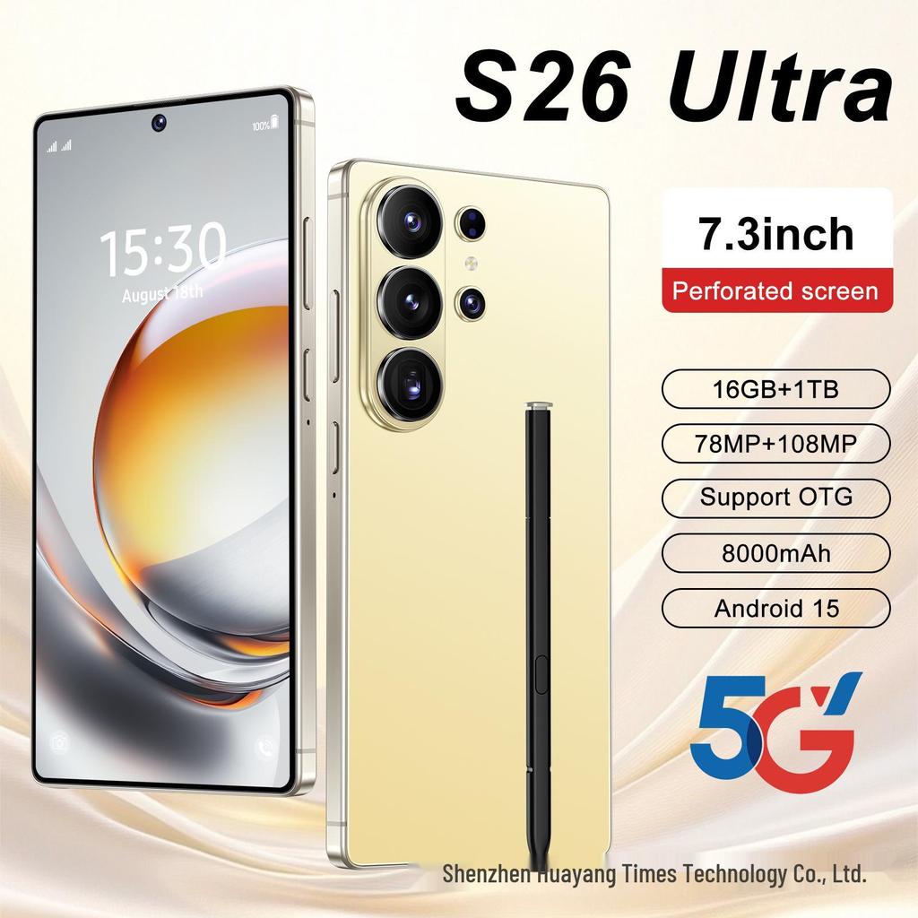 Dahili Kalemli, Çift SIM'li, Google Play'li, Android 14.0'lı 2026 S26Ultra 5G Akıllı Telefon