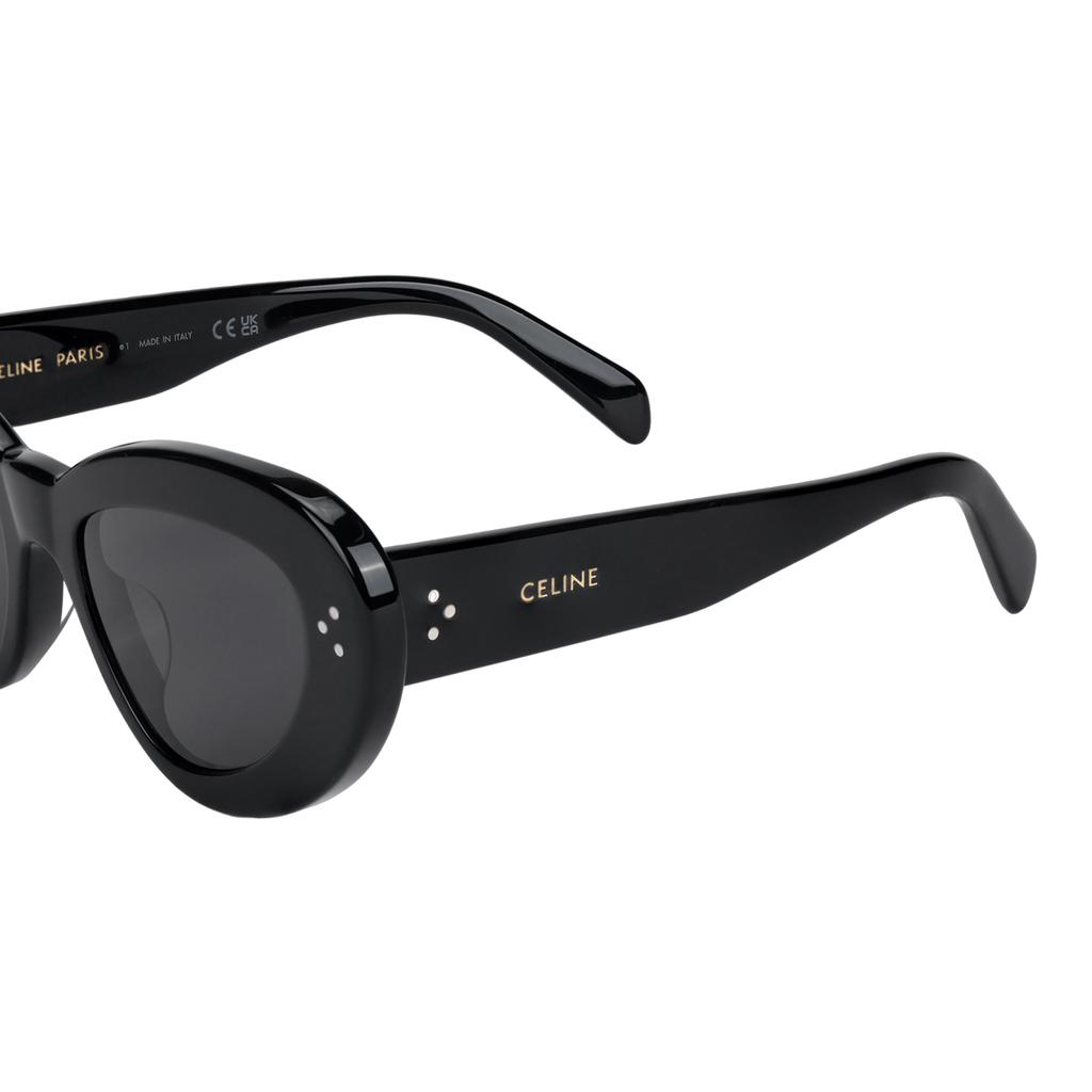 Celine Logo Design Cat Eye Sunglasses Unisex Sunglasses Black CL40320U01A