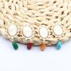 New 5 pieces of 25 * 50mm oval flat turquoise pendant DIY clothing, shoes, hats, forehead decoration pendant