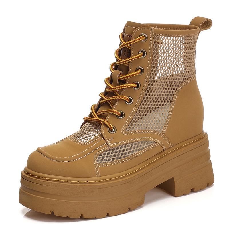 Neue innere Erhöhung Martin Boots Sommer Retro Boots Kurzstiefel Große Gelbe Stiefel Kleine A