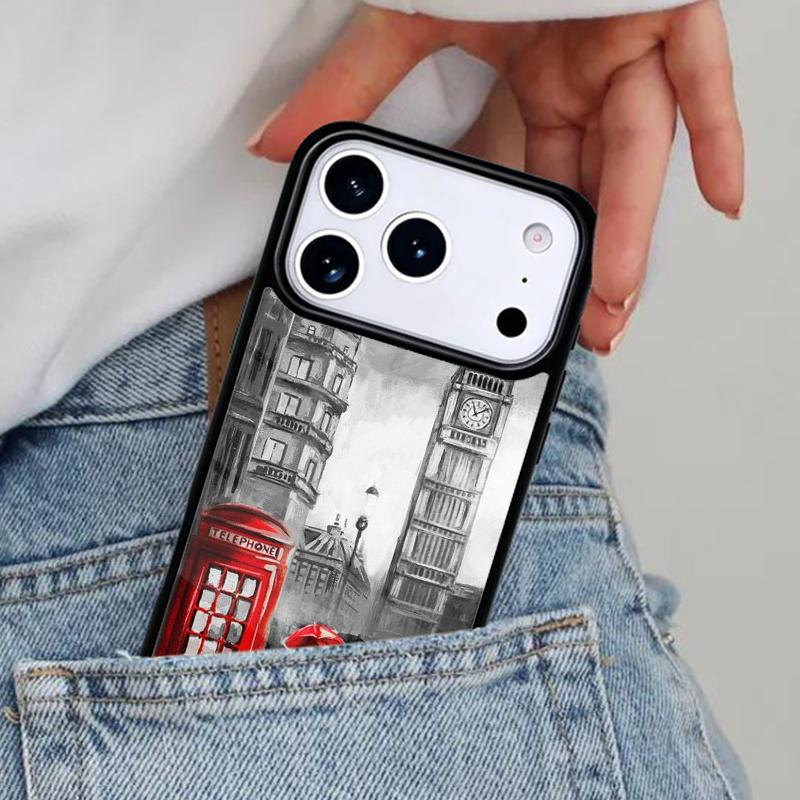 London Red Bus Big Ben Phone Case for iPhone 17ProMax 12 13 14 15 16e 17 Pro Max Plus Air Cover