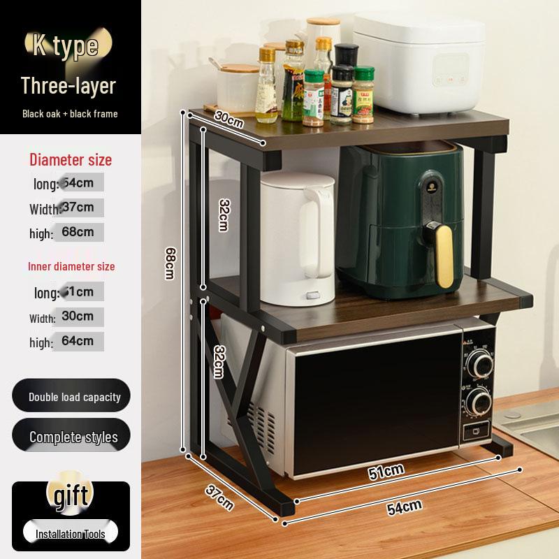 Multi-layer Kitchen Storage Rack for Microwave, Oven, and Rice Cooker