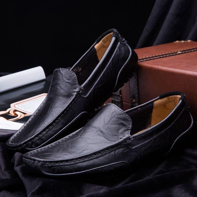 Summer Men Shoes Mens Light Comfortable Flat Shoes Loafers Leather Footwear Sneakers