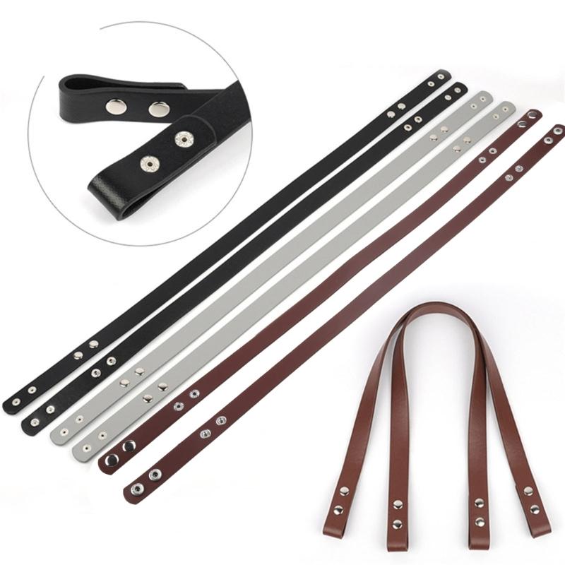 2pcs Lady Shoulder Bag Button Four Button Replacement Strap Button Four Button Bag Belt Detachable PU Leather Handles