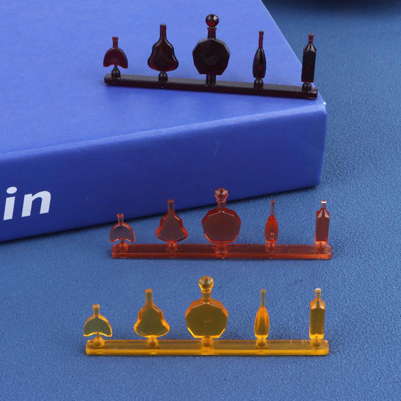 Miniatur-Weinglas und Flaschen-Set 1:12 Maßstab Puppenhaus Zubehör Transparent Mini Barware Modell Für Puppenhaus Bar Dekoration