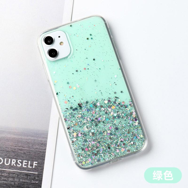 Girl's Heart Starry Sky Epoxy Suitable for iPhone15 Glitter Apple 14Pro Factory 11/12 Mobile Phone Case Soft
